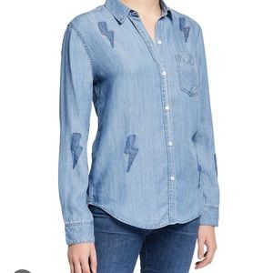 NWOT Rails Ingrid Lightning Bolt Button-Down Top Chambray